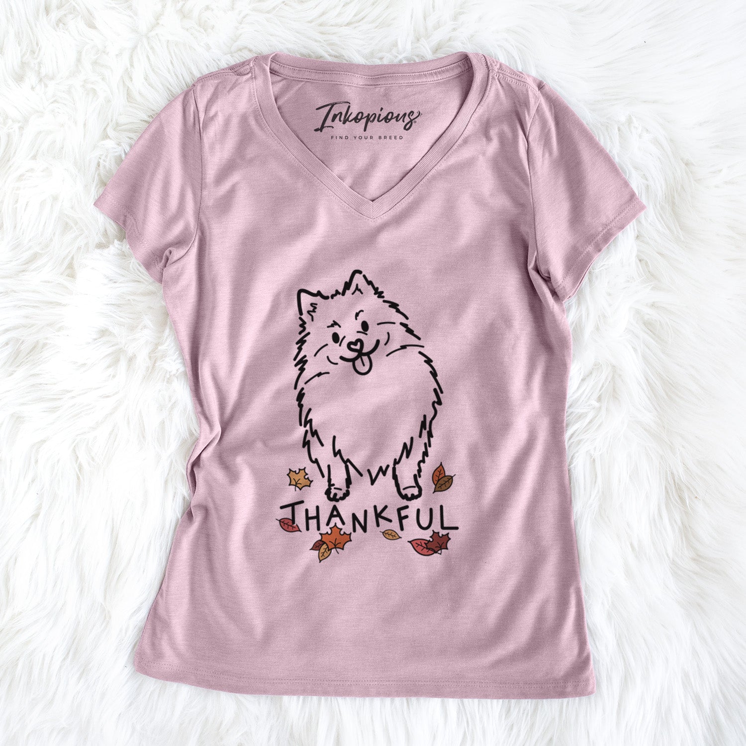 Thankful Pomeranian - Fern - Women's Perfect V-neck Shirt