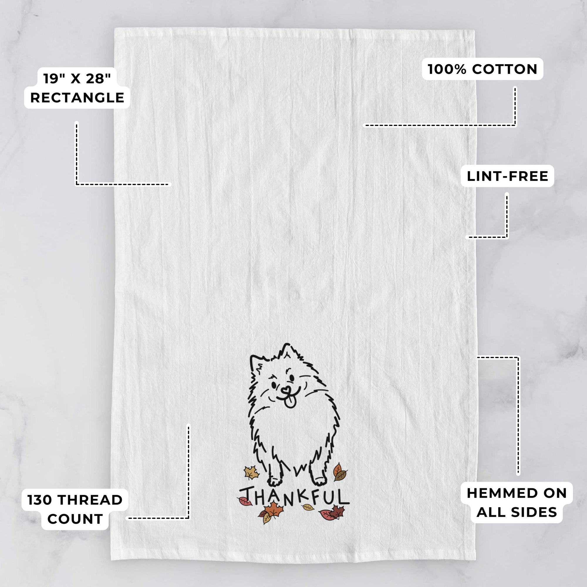 Thankful Pomeranian - Fern - Tea Towel