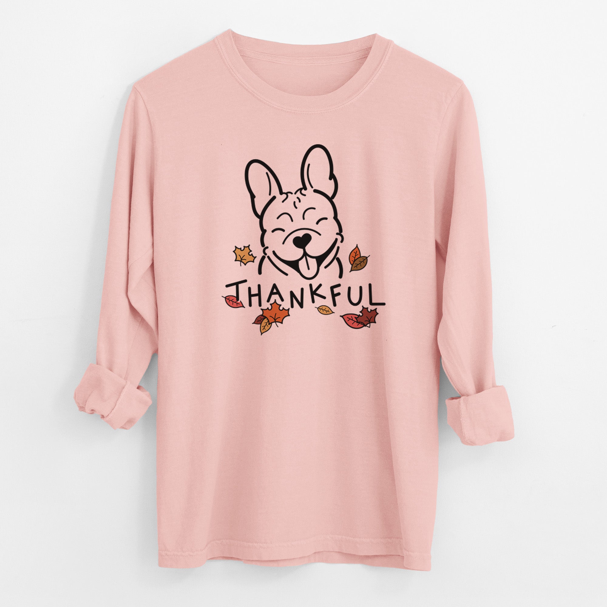 Thankful French Bulldog - Men's Heavyweight 100% Cotton Long Sleeve