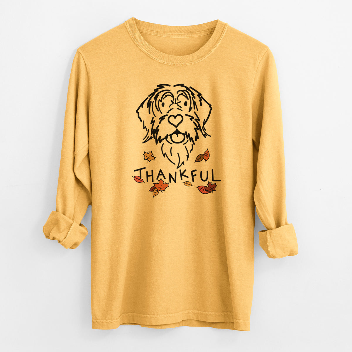 Thankful Wirehaird Pointing Griffon - Gary - Heavyweight 100% Cotton Long Sleeve