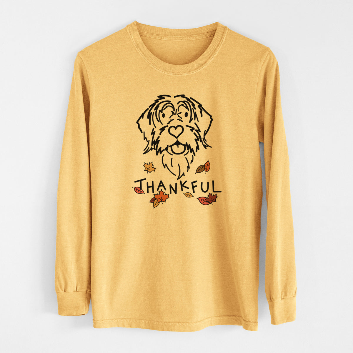 Thankful Wirehaird Pointing Griffon - Gary - Heavyweight 100% Cotton Long Sleeve