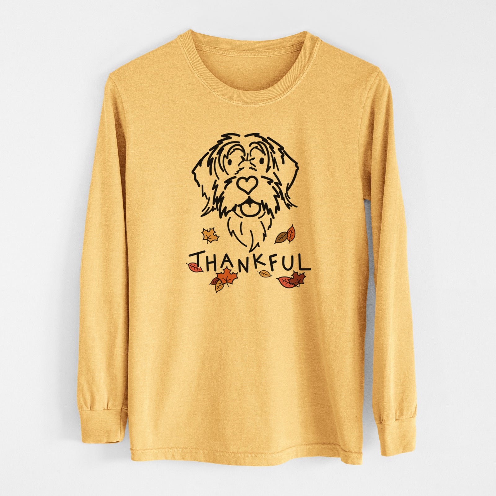 Thankful Wirehaird Pointing Griffon - Gary - Heavyweight 100% Cotton Long Sleeve