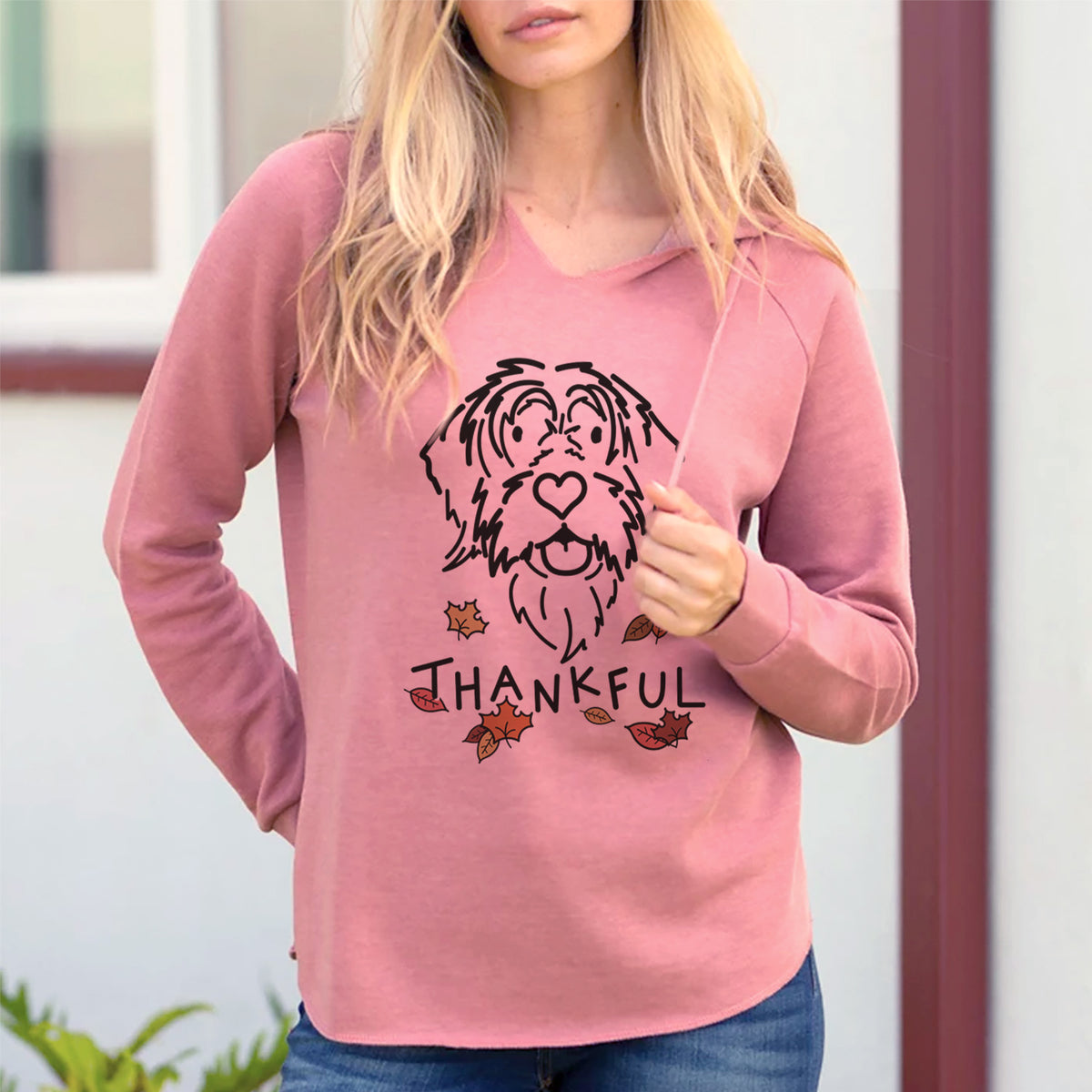 Thankful Wirehaird Pointing Griffon - Gary - Cali Wave Hooded Sweatshirt