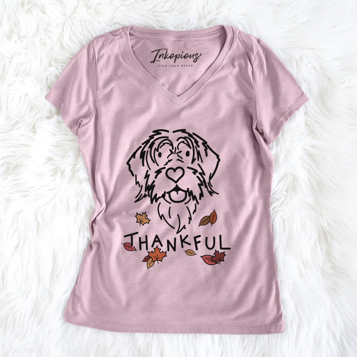 Thankful Wirehaird Pointing Griffon - Gary - Women's Perfect V-neck Shirt
