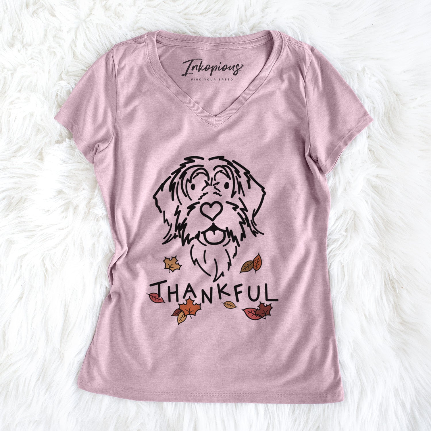 Thankful Wirehaird Pointing Griffon - Gary - Women's Perfect V-neck Shirt