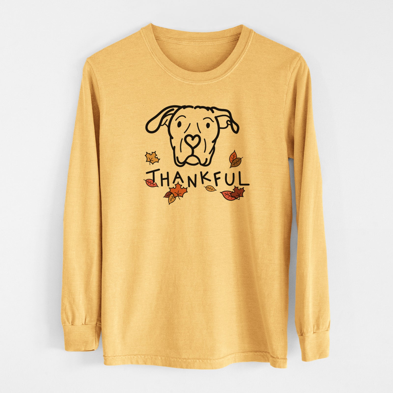 Thankful Dogo Argentino - Genevieve - Men's Heavyweight 100% Cotton Long Sleeve