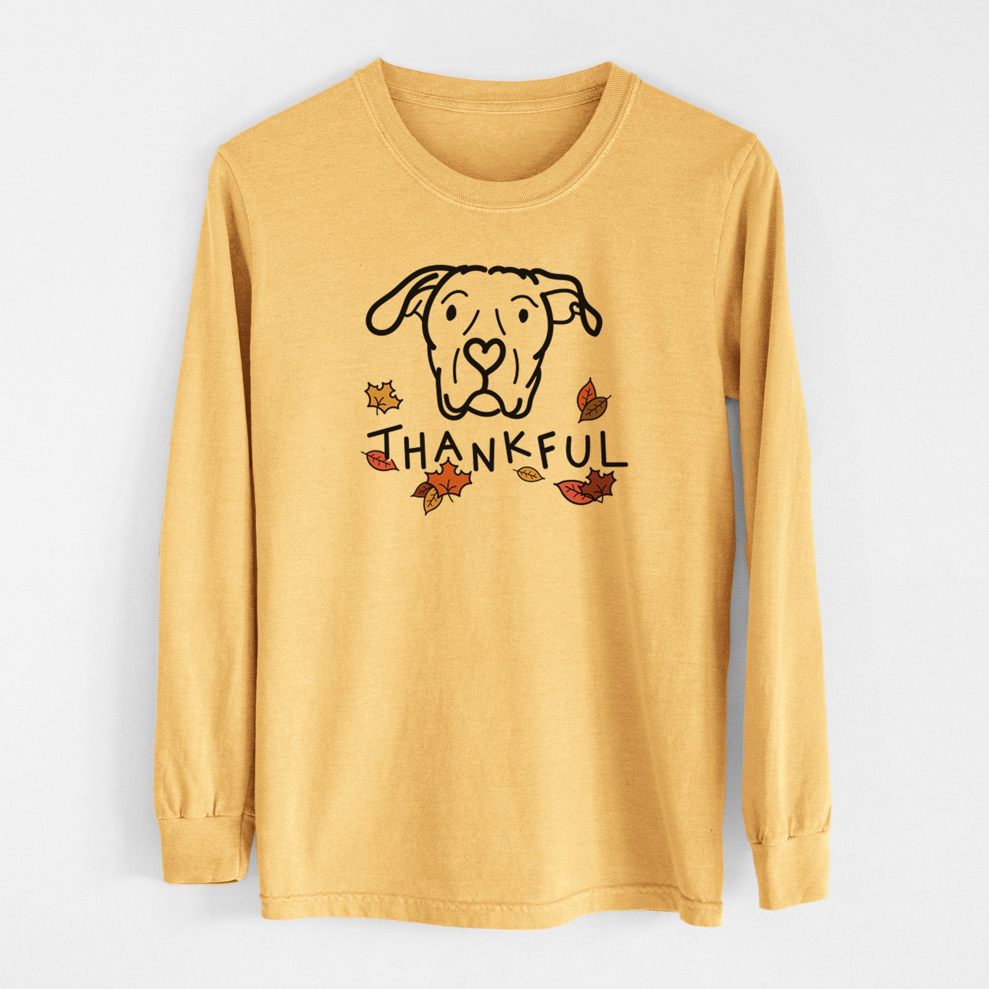 Thankful Dogo Argentino - Genevieve - Men's Heavyweight 100% Cotton Long Sleeve