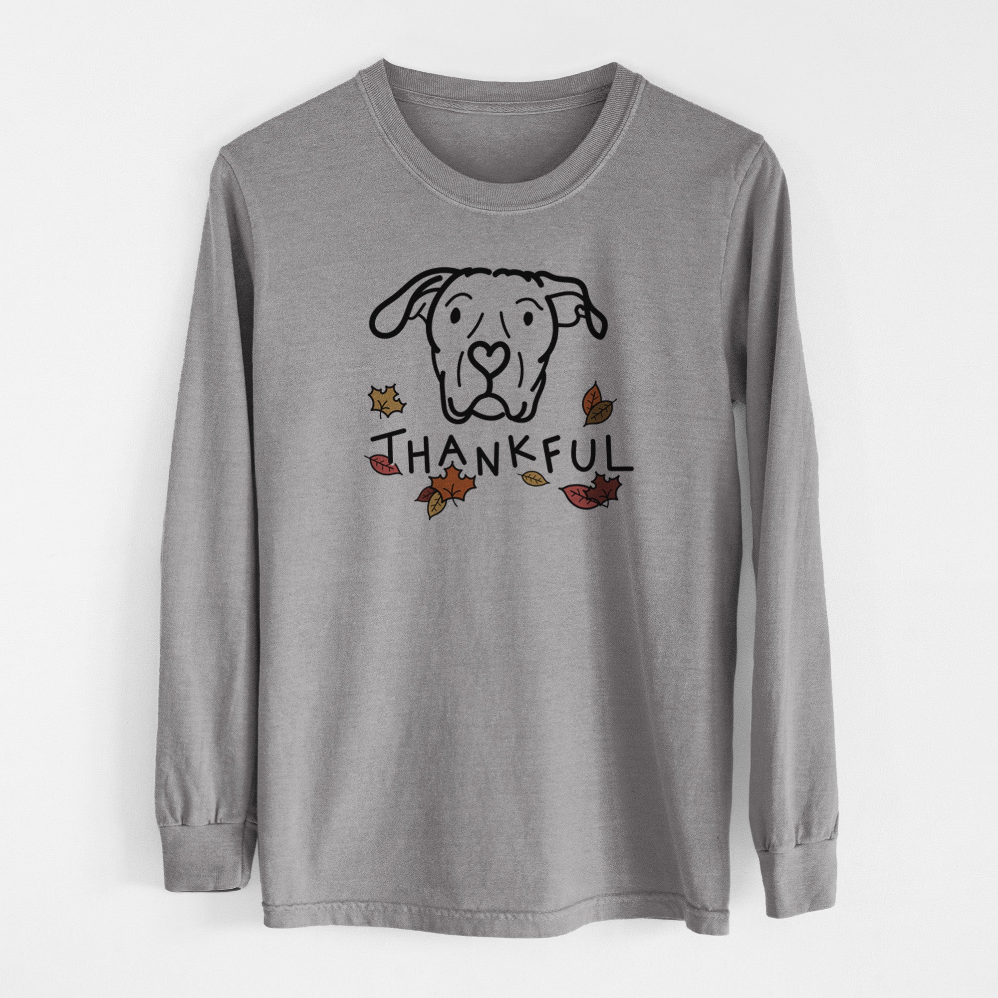 Thankful Dogo Argentino - Genevieve - Men's Heavyweight 100% Cotton Long Sleeve