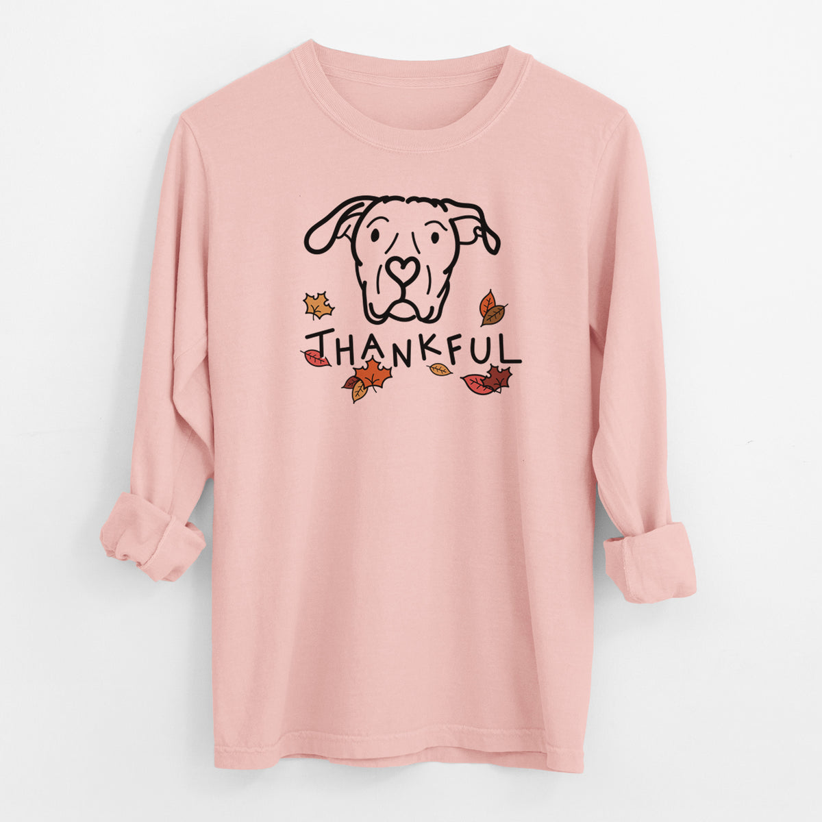 Thankful Dogo Argentino - Genevieve - Men's Heavyweight 100% Cotton Long Sleeve