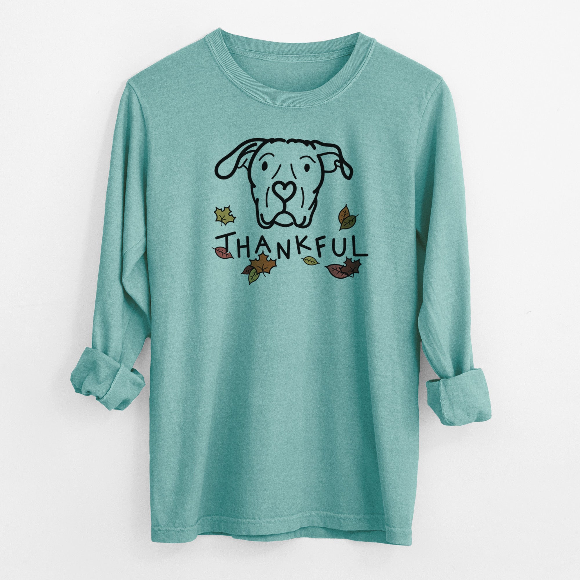 Thankful Dogo Argentino - Genevieve - Men's Heavyweight 100% Cotton Long Sleeve