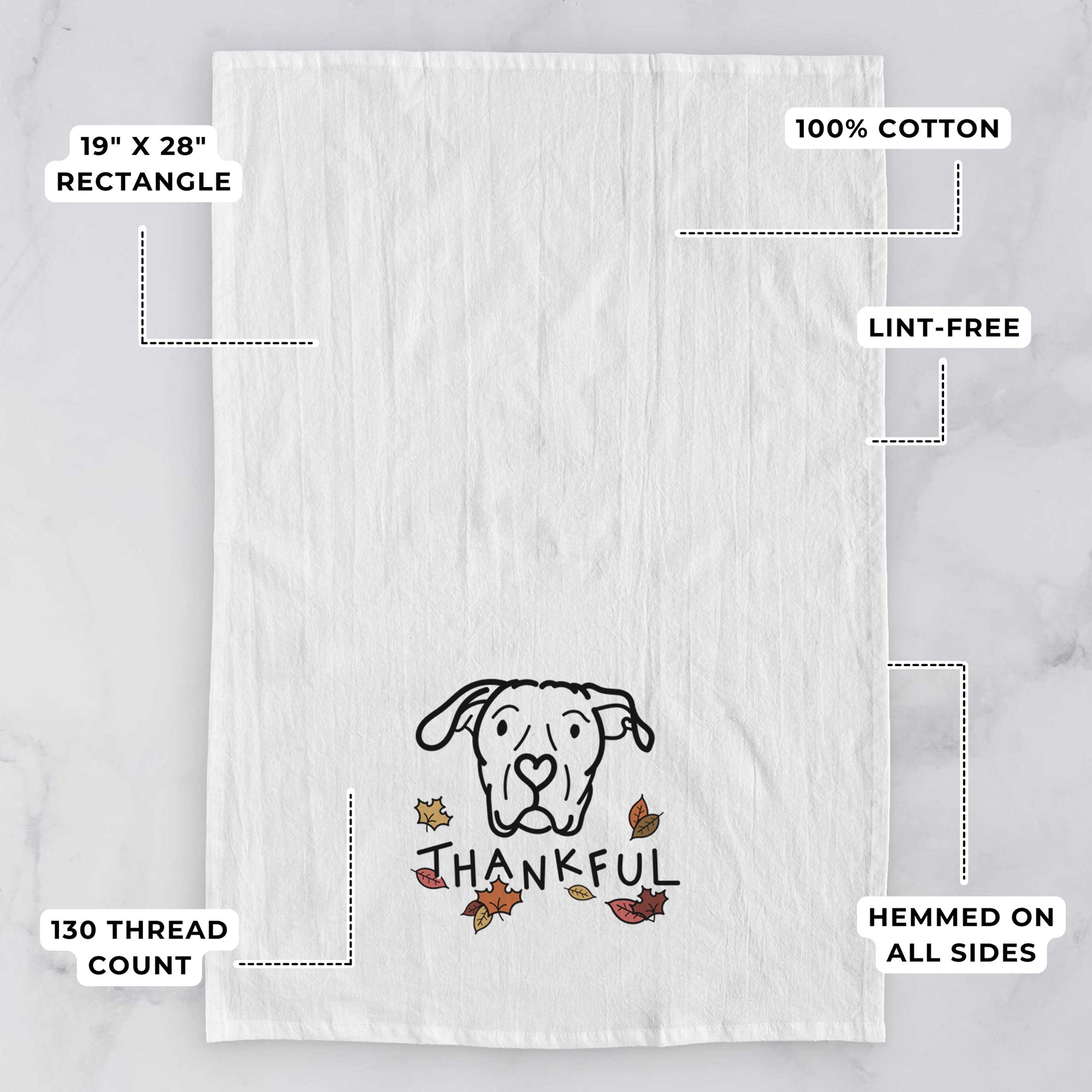 Thankful Dogo Argentino - Genevieve - Tea Towel