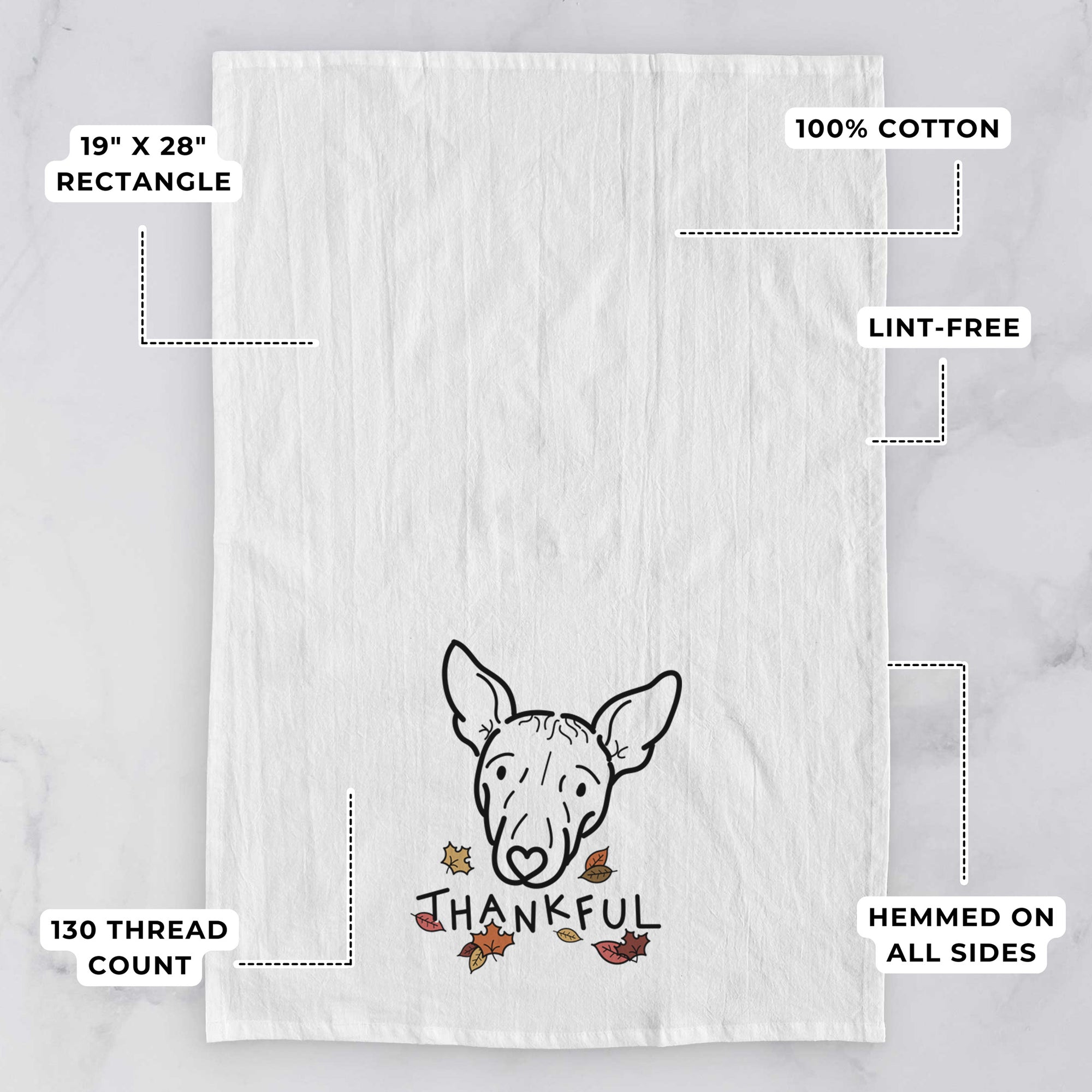 Thankful American Hairless Terrier - Georgia - Tea Towel