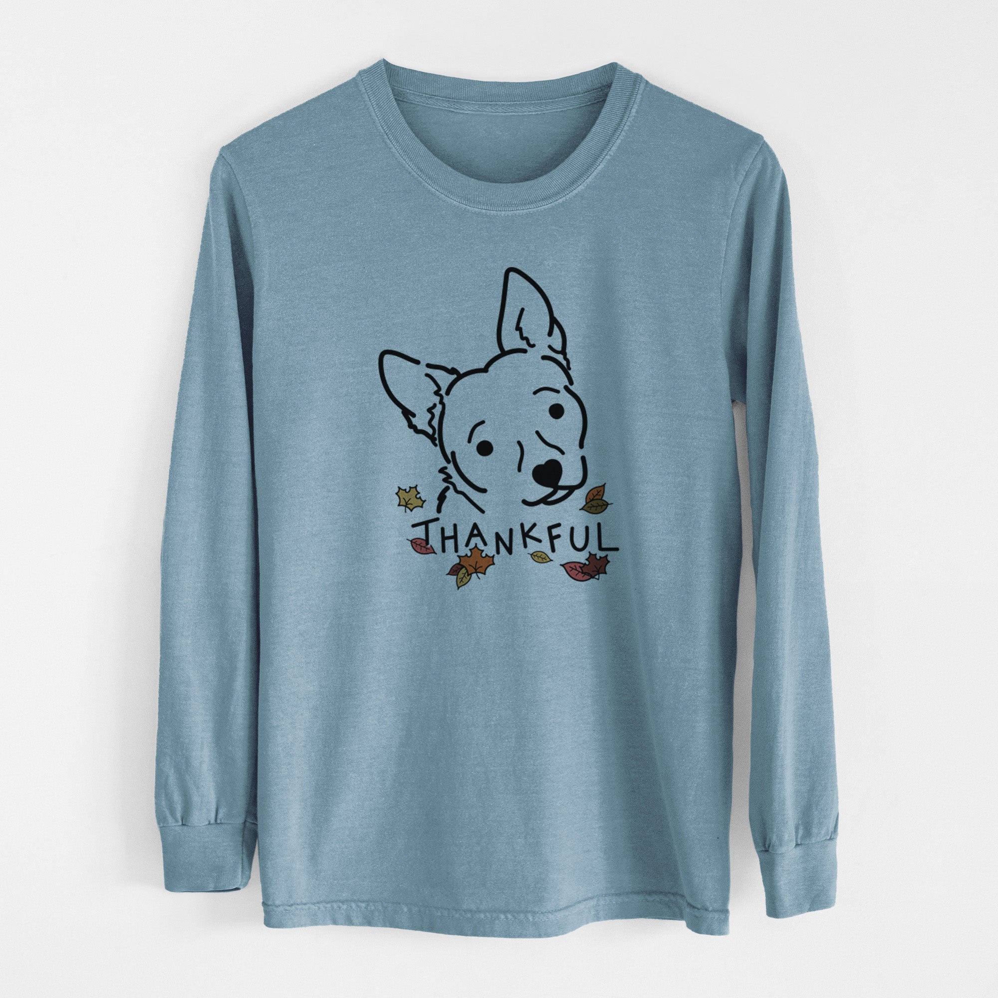 Thankful Chihuahua Mix - GiGi - Men's Heavyweight 100% Cotton Long Sleeve