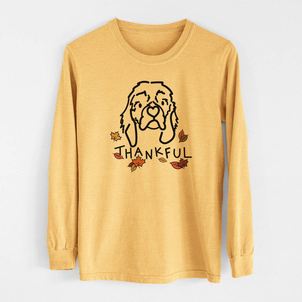 Thankful Cocker Spaniel - GiGi - Men&#39;s Heavyweight 100% Cotton Long Sleeve