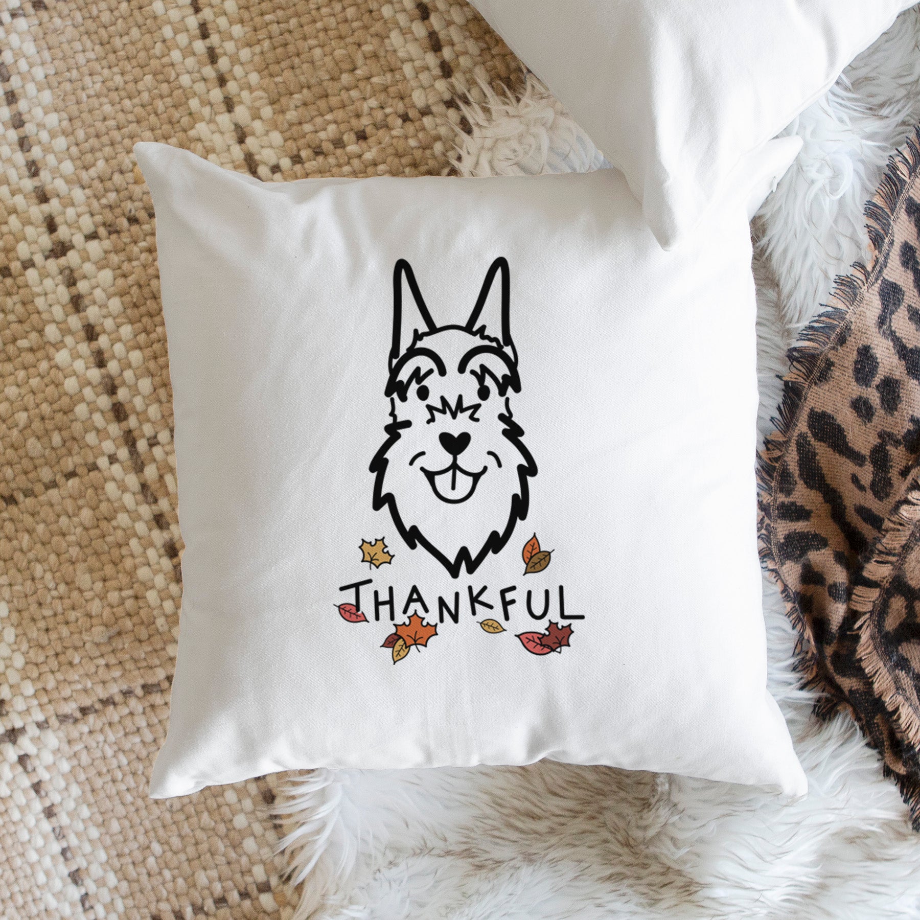 Love Always Schnauzer Cropped Ears - Throw Pillow Cover