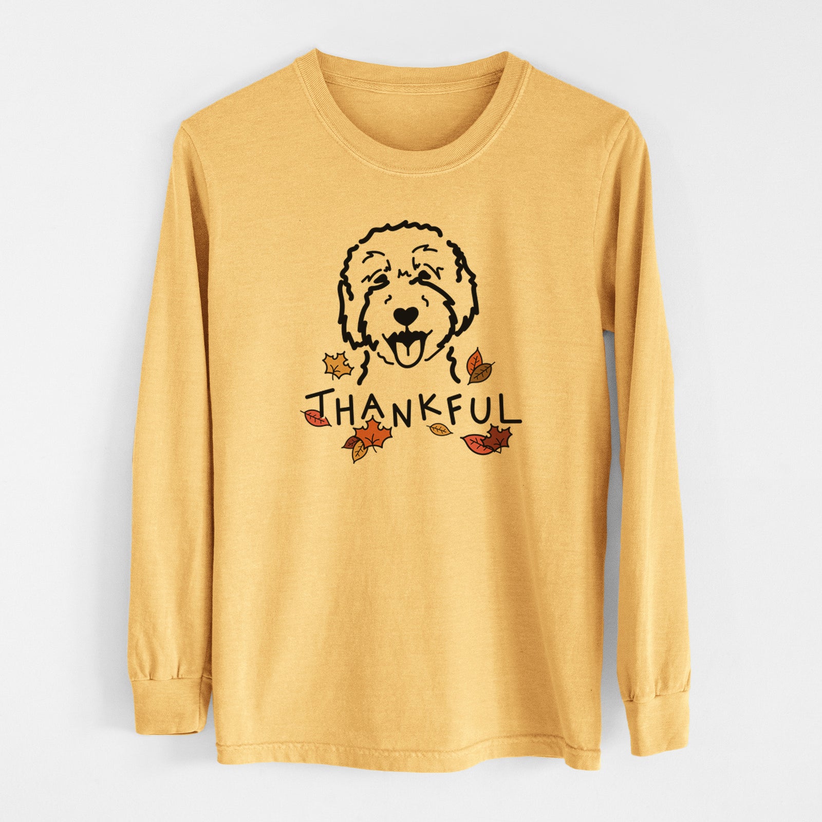 Thankful Goldendoodle 2 - Men's Heavyweight 100% Cotton Long Sleeve