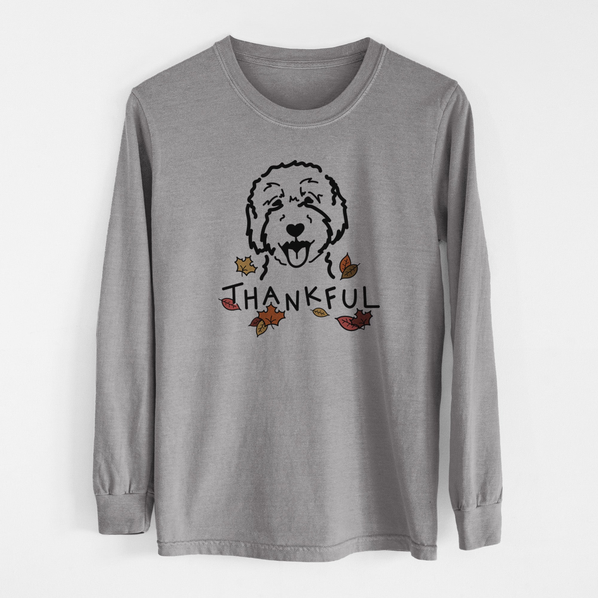 Thankful Goldendoodle 2 - Men's Heavyweight 100% Cotton Long Sleeve