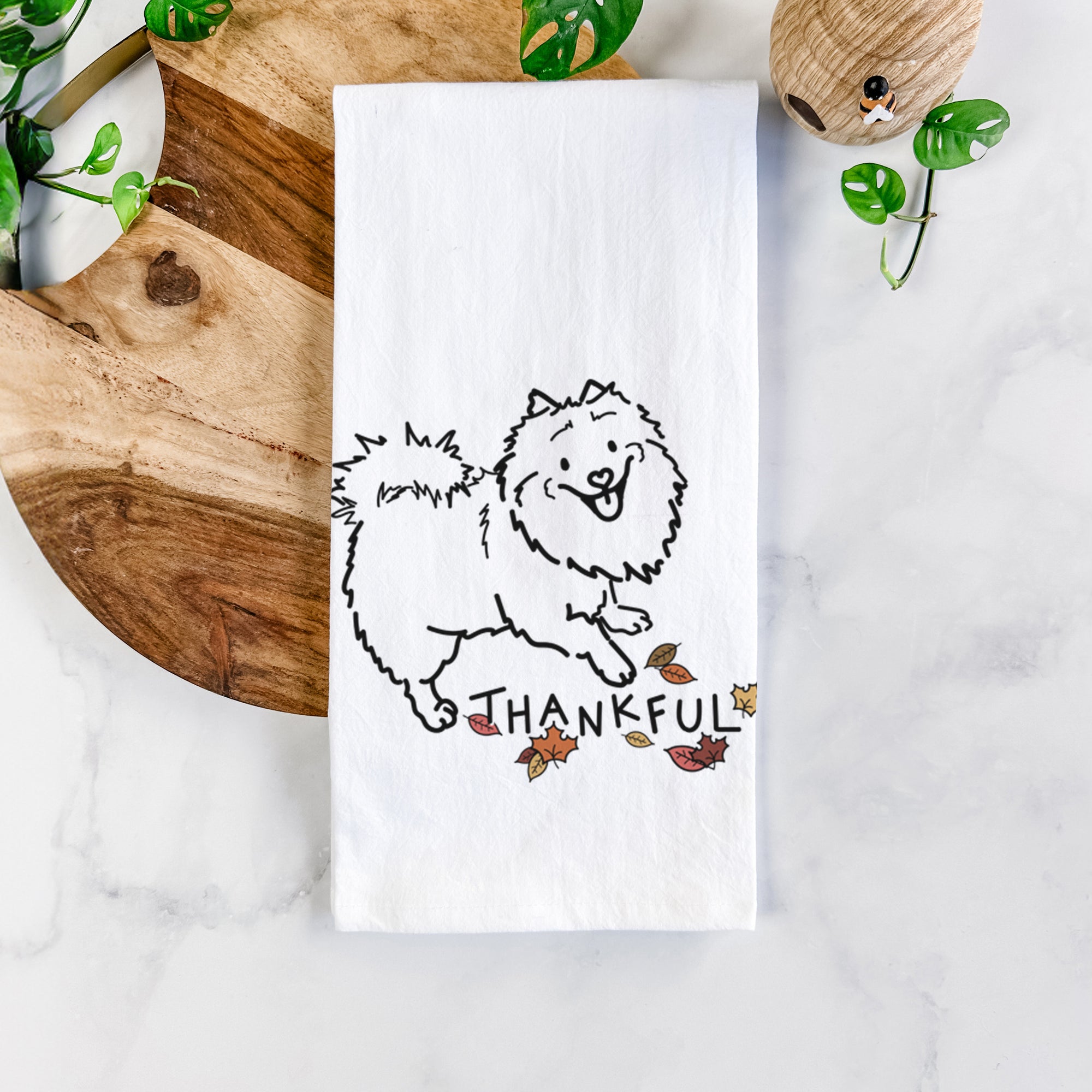 Thankful Pomeranian Mix - Goldie - Tea Towel