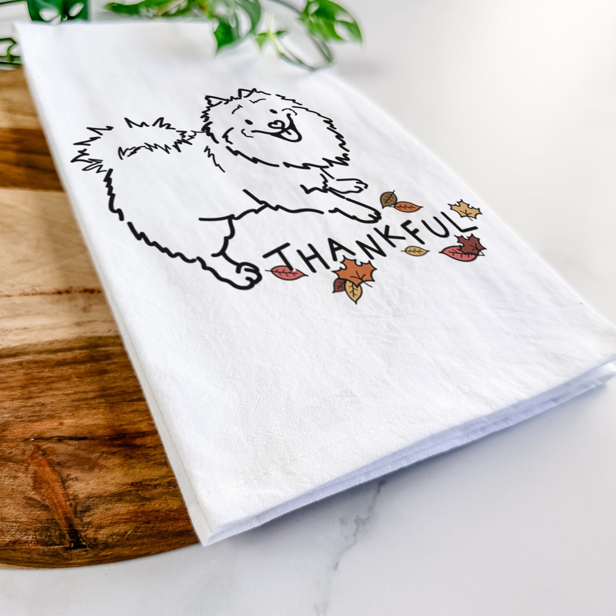 Thankful Pomeranian Mix - Goldie - Tea Towel