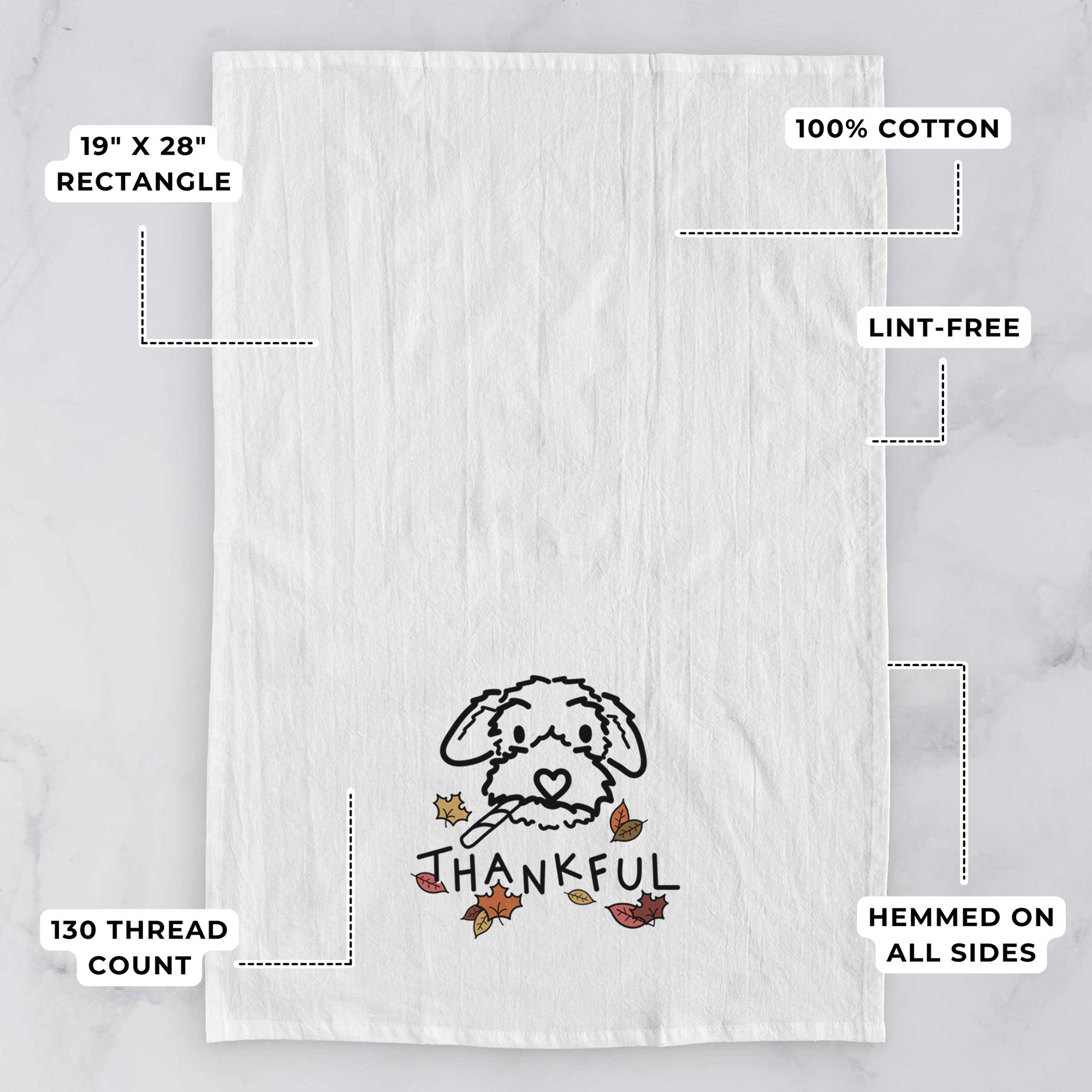 Thankful Poodle Mix - Gomer - Tea Towel