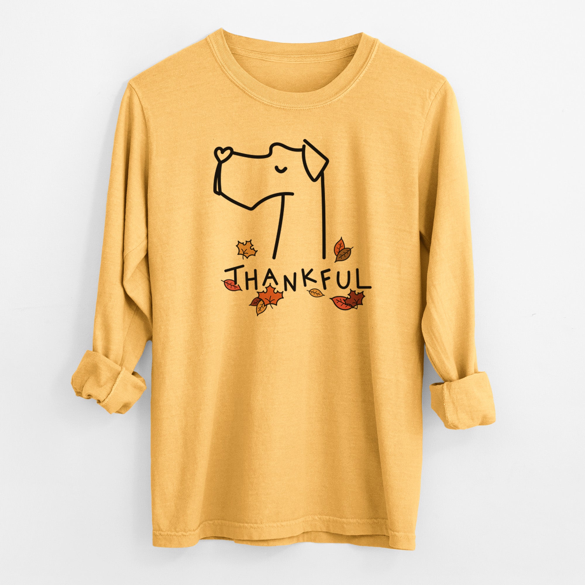 Thankful Great Dane - Men's Heavyweight 100% Cotton Long Sleeve