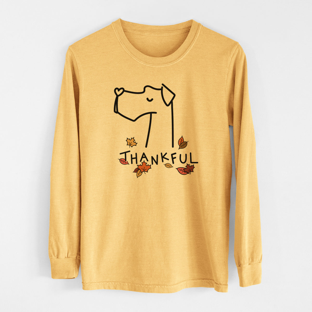 Thankful Great Dane - Men&#39;s Heavyweight 100% Cotton Long Sleeve