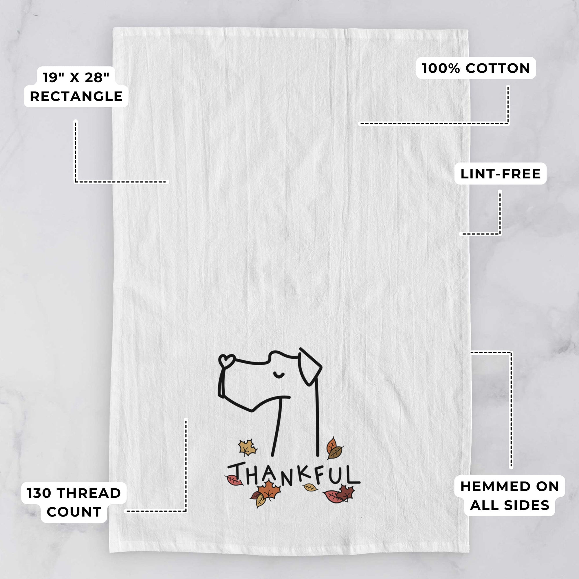 Thankful Great Dane - Tea Towel