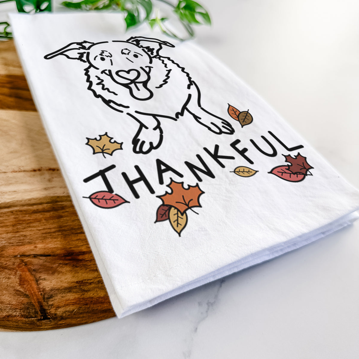 Thankful Basset Hound German Shepherd Mix - Gretchen - Tea Towel