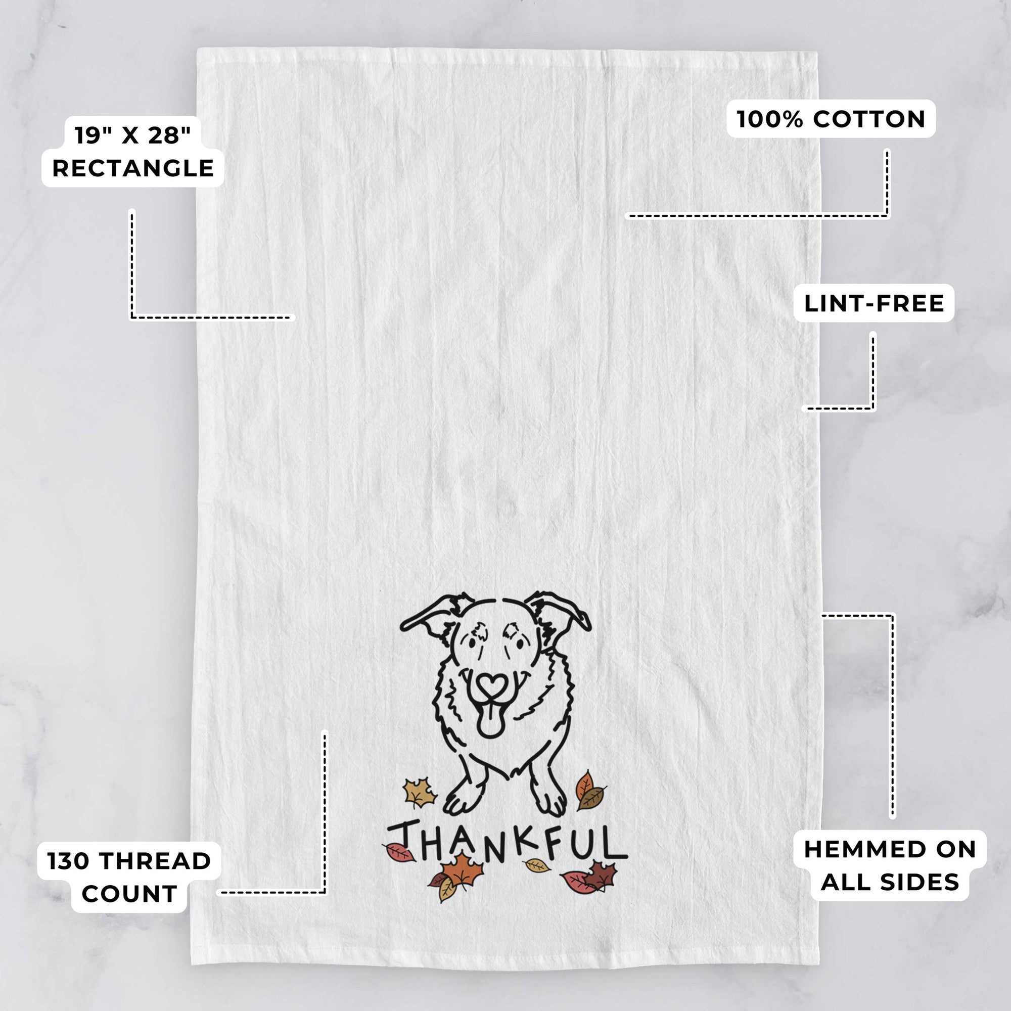 Thankful Basset Hound German Shepherd Mix - Gretchen - Tea Towel