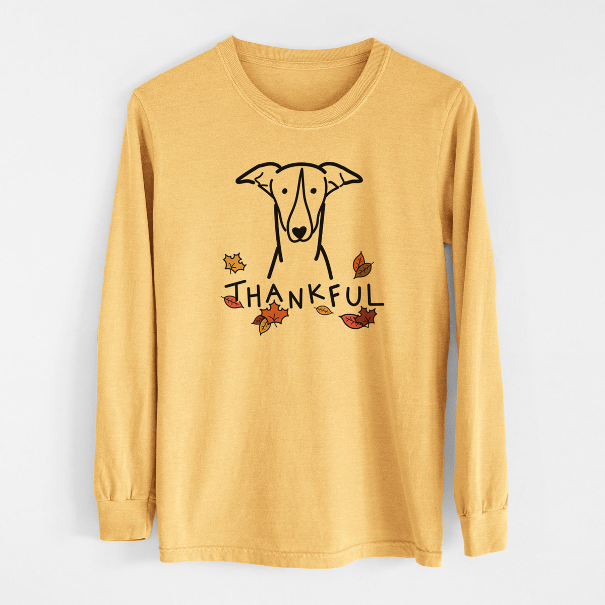 Thankful Greyhound - Men&#39;s Heavyweight 100% Cotton Long Sleeve