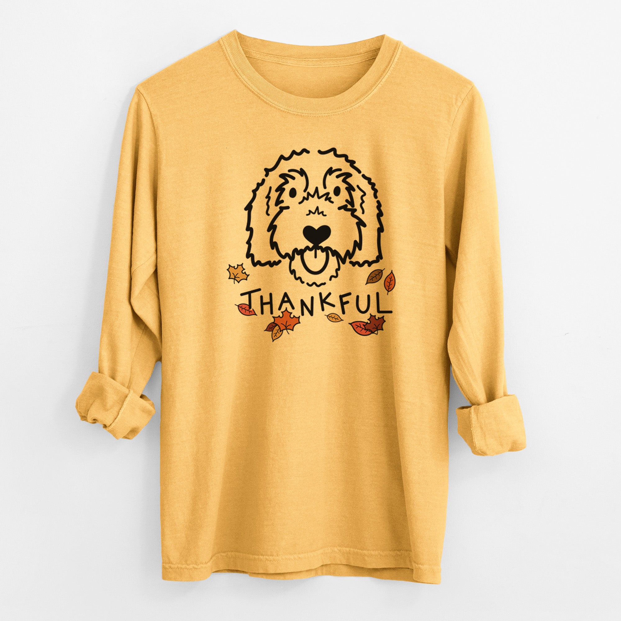 Thankful Goldendoodle - Gus - Men's Heavyweight 100% Cotton Long Sleeve