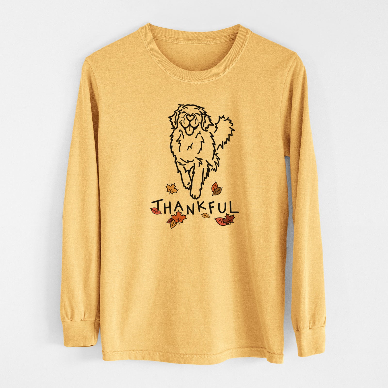 Thankful Golden Retriever - Hamlet - Men's Heavyweight 100% Cotton Long Sleeve