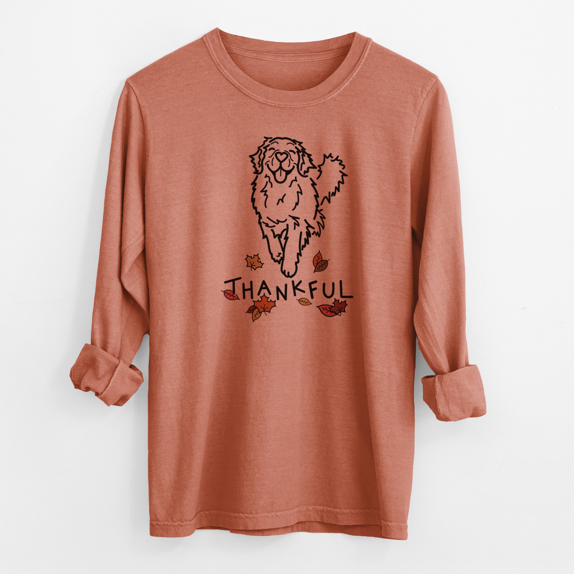 Thankful Golden Retriever - Hamlet - Men's Heavyweight 100% Cotton Long Sleeve