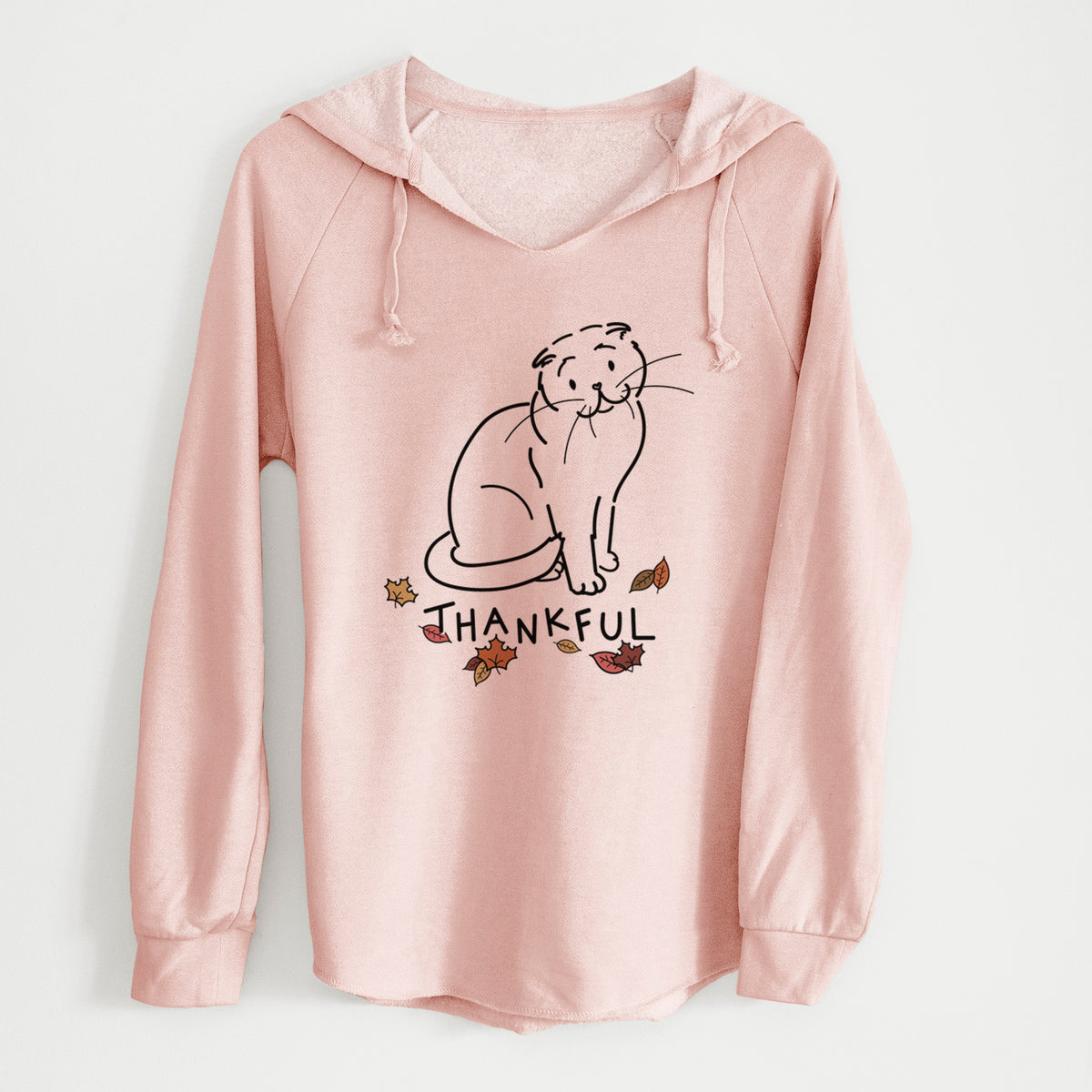 Thankful Scottish Fold Cat - Hank - Cali Wave Hooded Sweatshirt