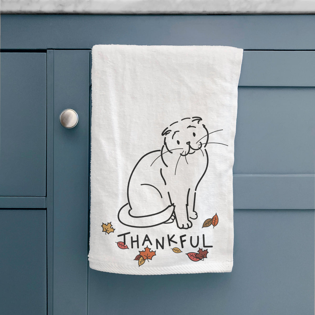 Thankful Scottish Fold Cat - Hank - Hand Towel