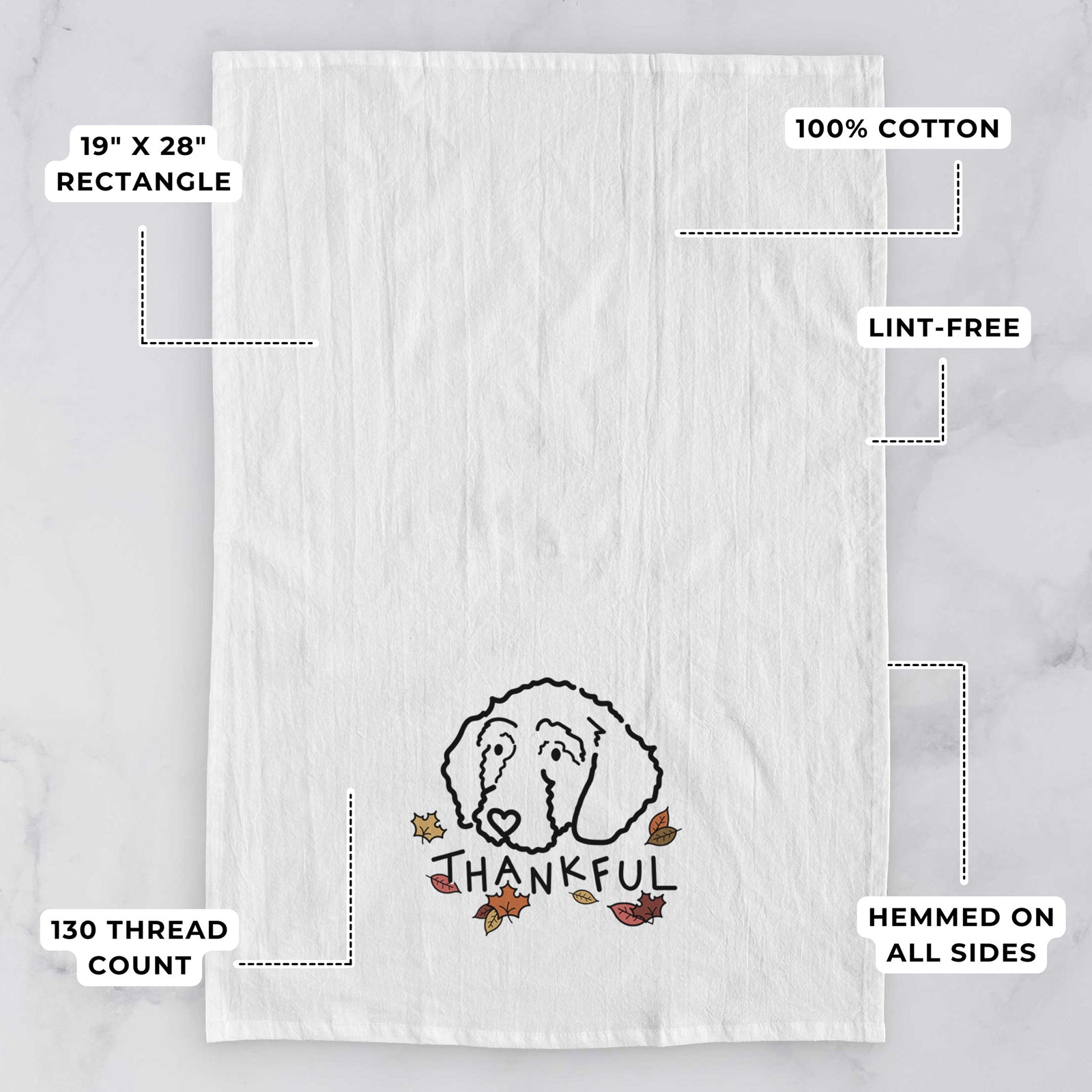 Thankful Goldendoodle - Hanna - Tea Towel