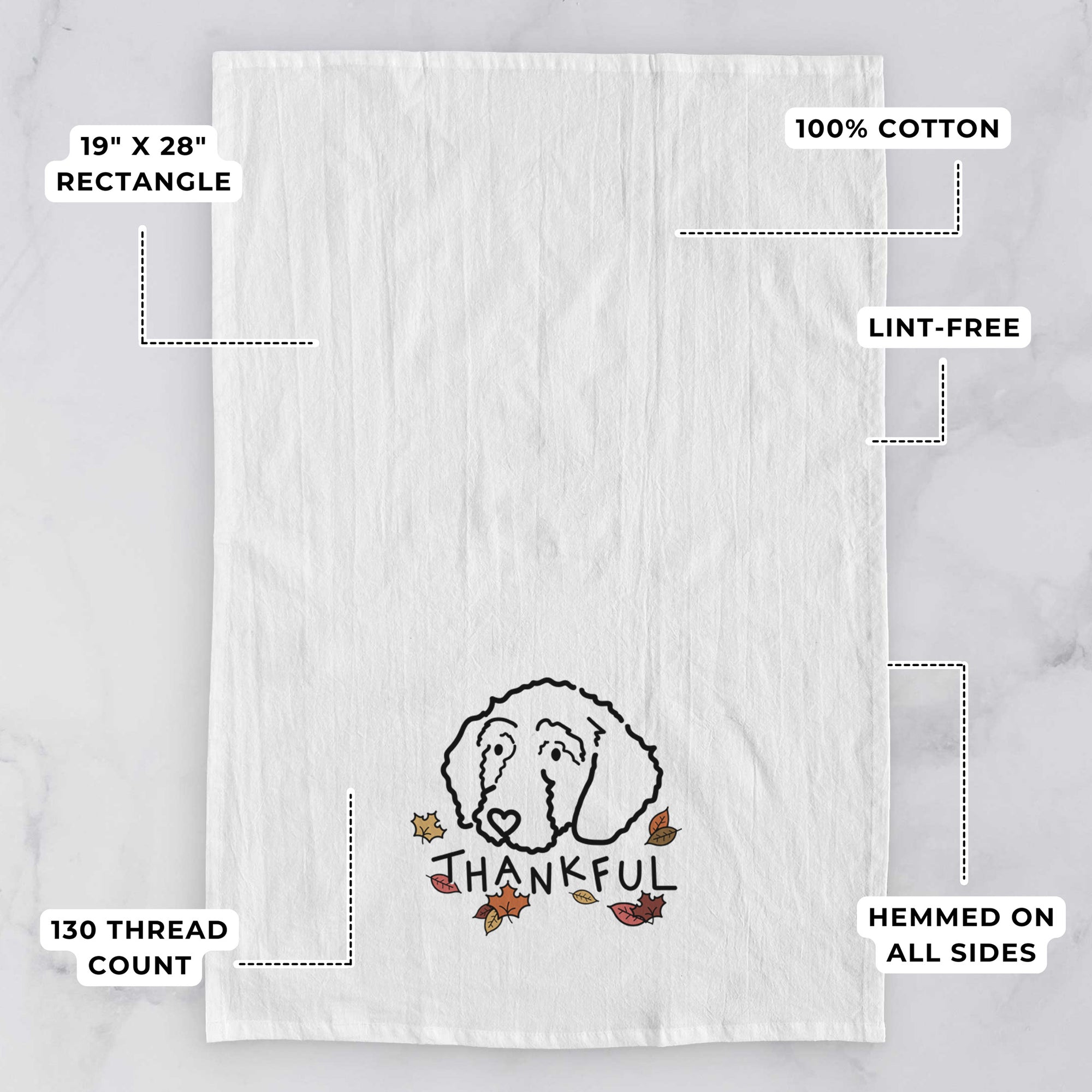 Thankful Goldendoodle - Hanna - Tea Towel