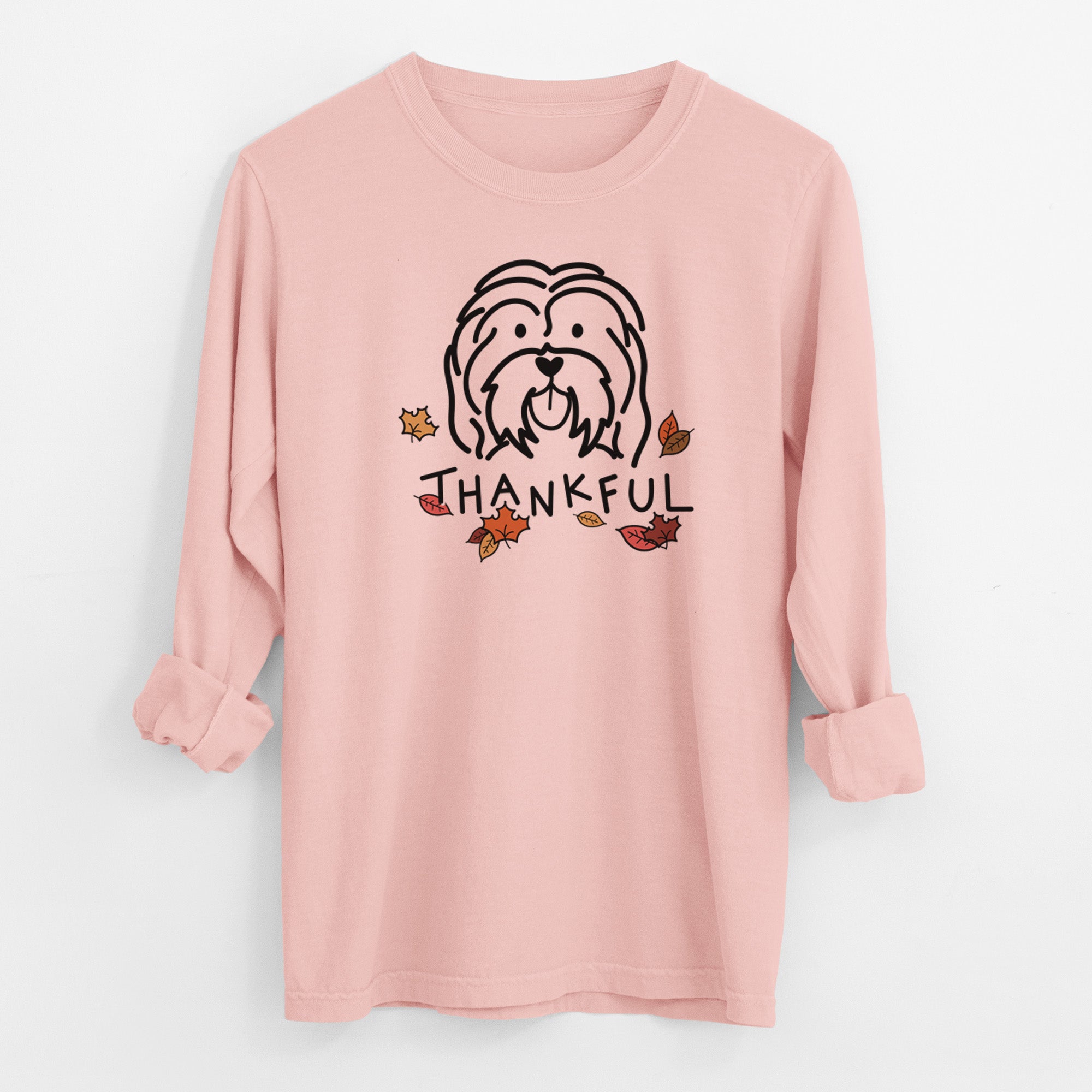 Thankful Havanese - Men's Heavyweight 100% Cotton Long Sleeve