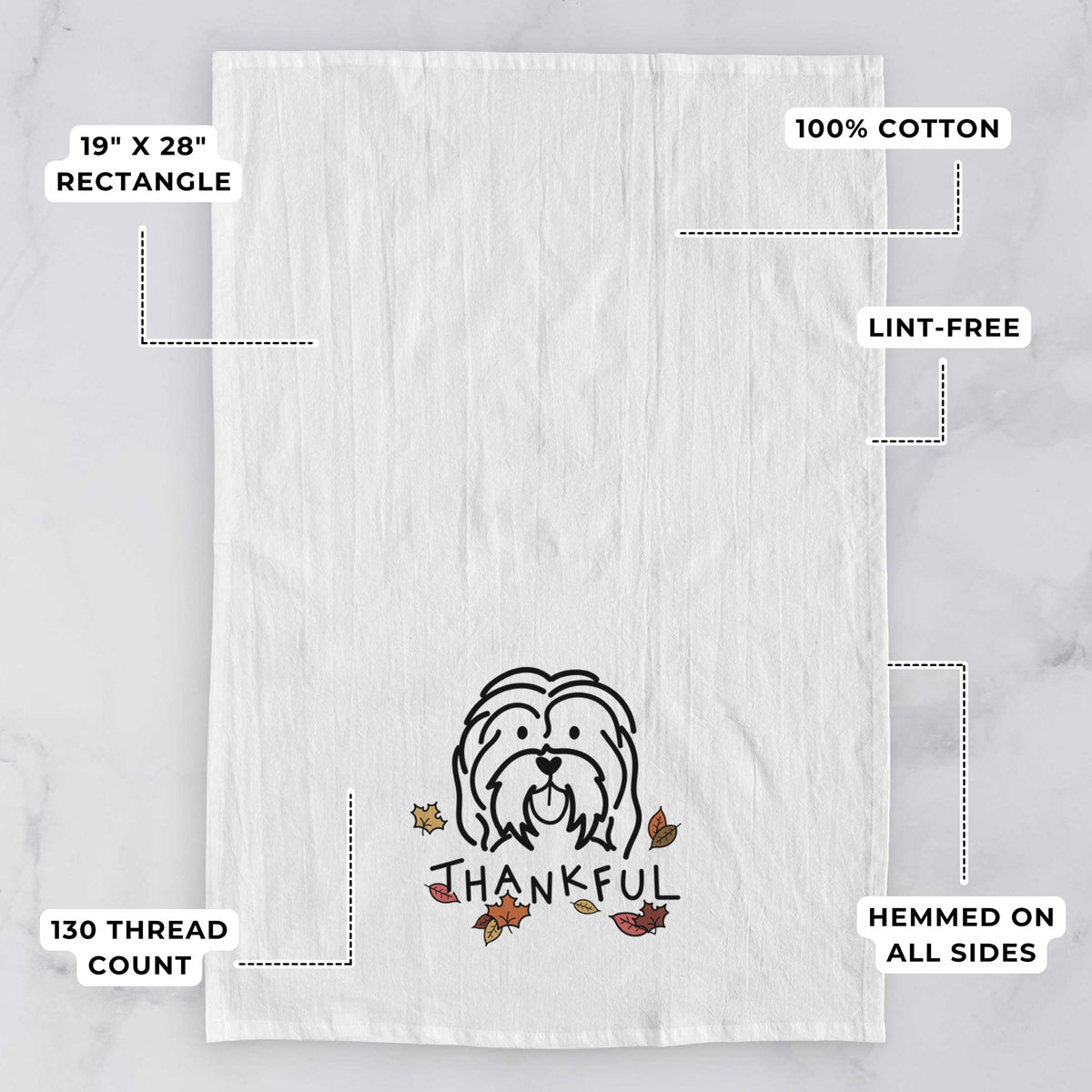 Thankful Havanese - Tea Towel