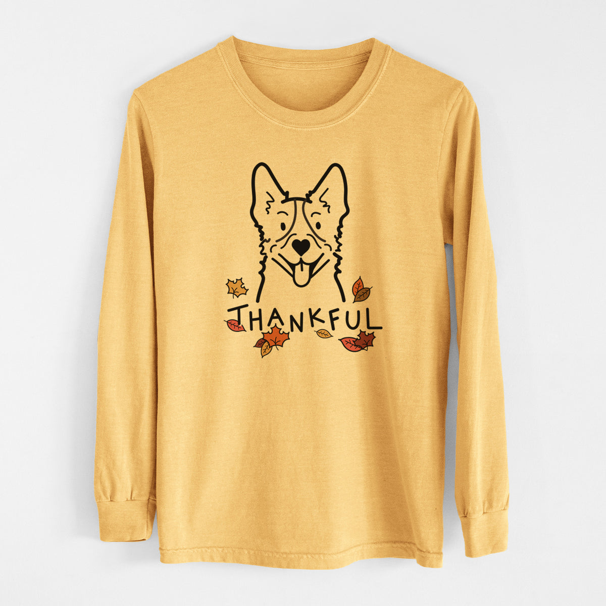 Thankful Heeler - Men&#39;s Heavyweight 100% Cotton Long Sleeve