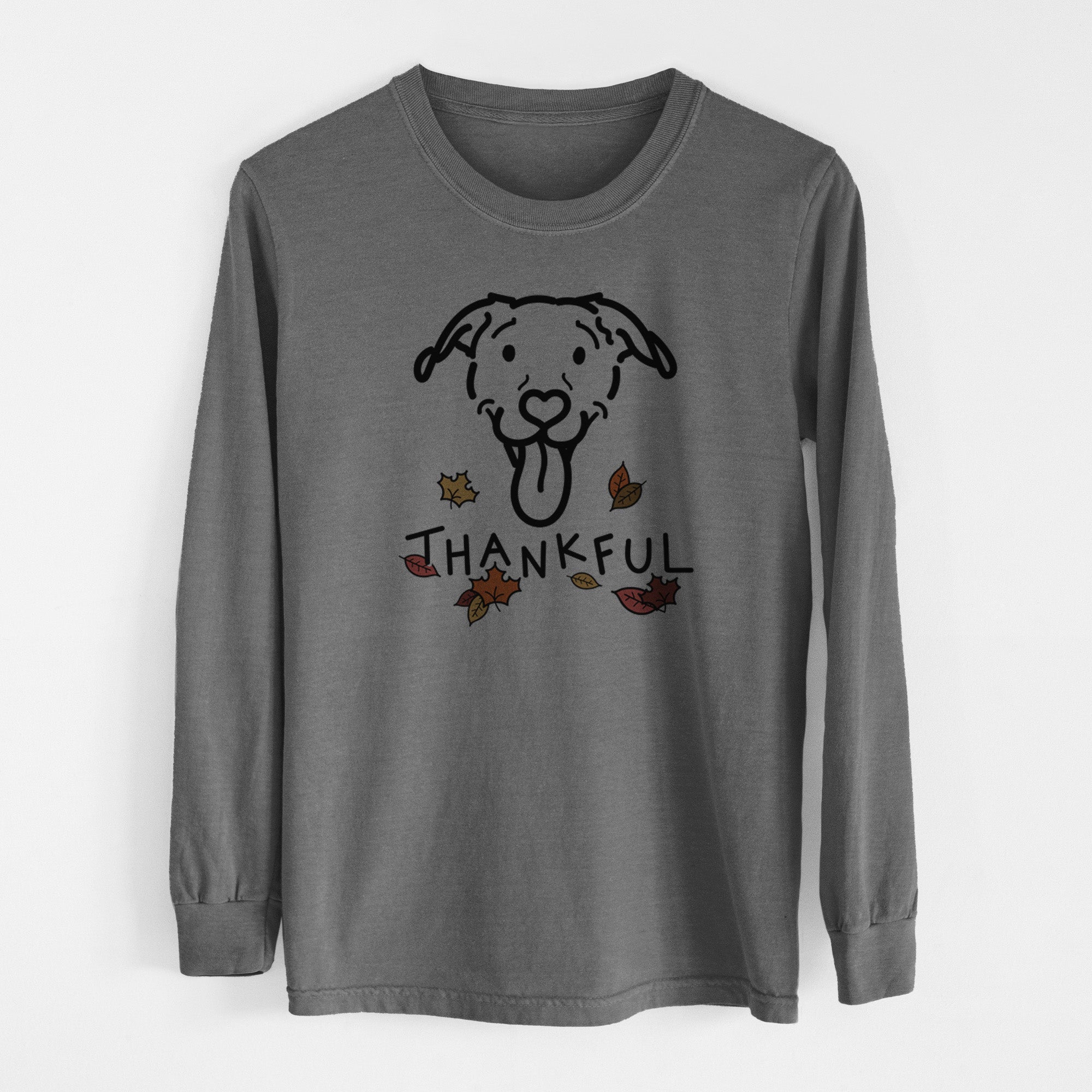 Thankful Pitbull Mix - Hemi - Men's Heavyweight 100% Cotton Long Sleeve