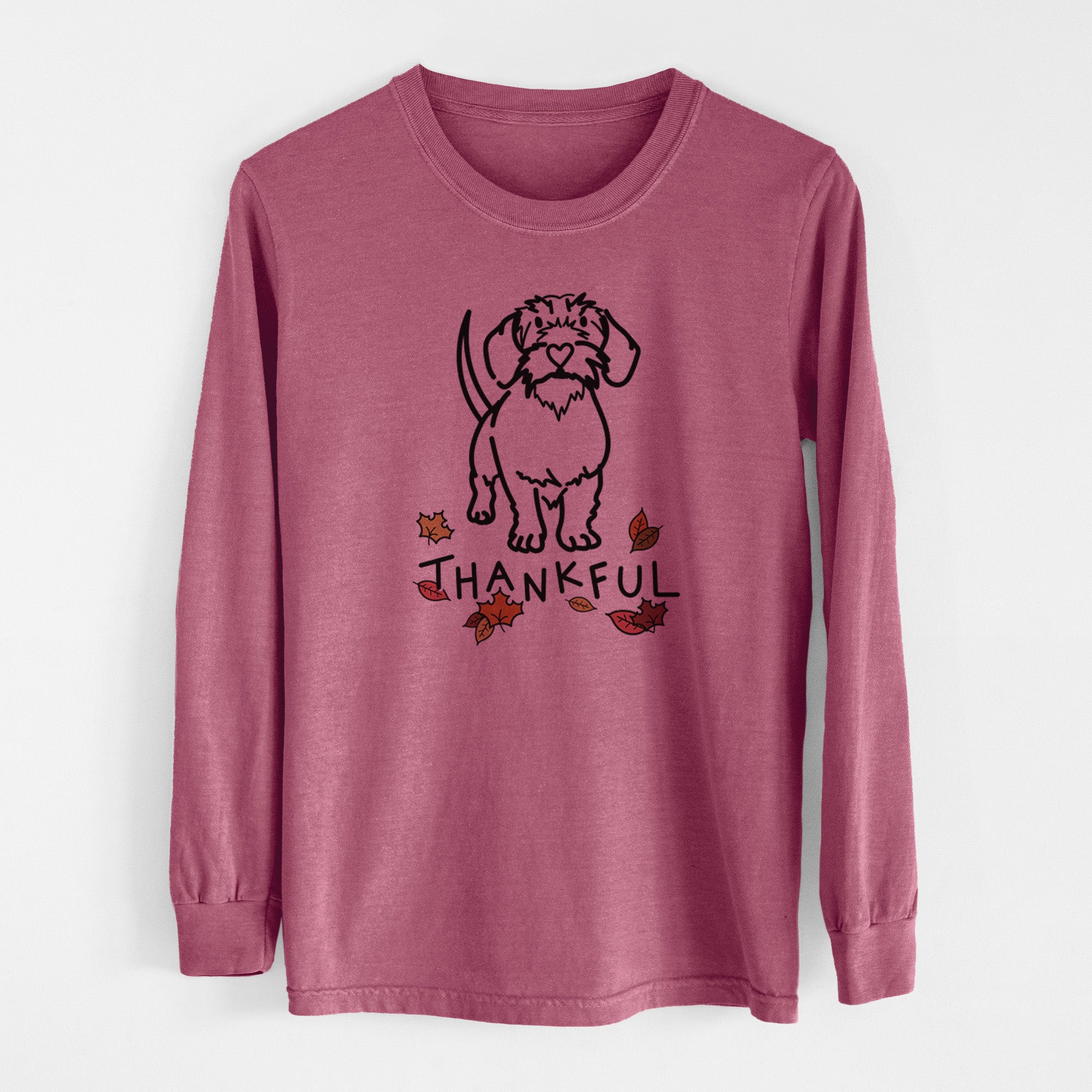 Thankful Wire Dachshund - Henry - Men's Heavyweight 100% Cotton Long Sleeve