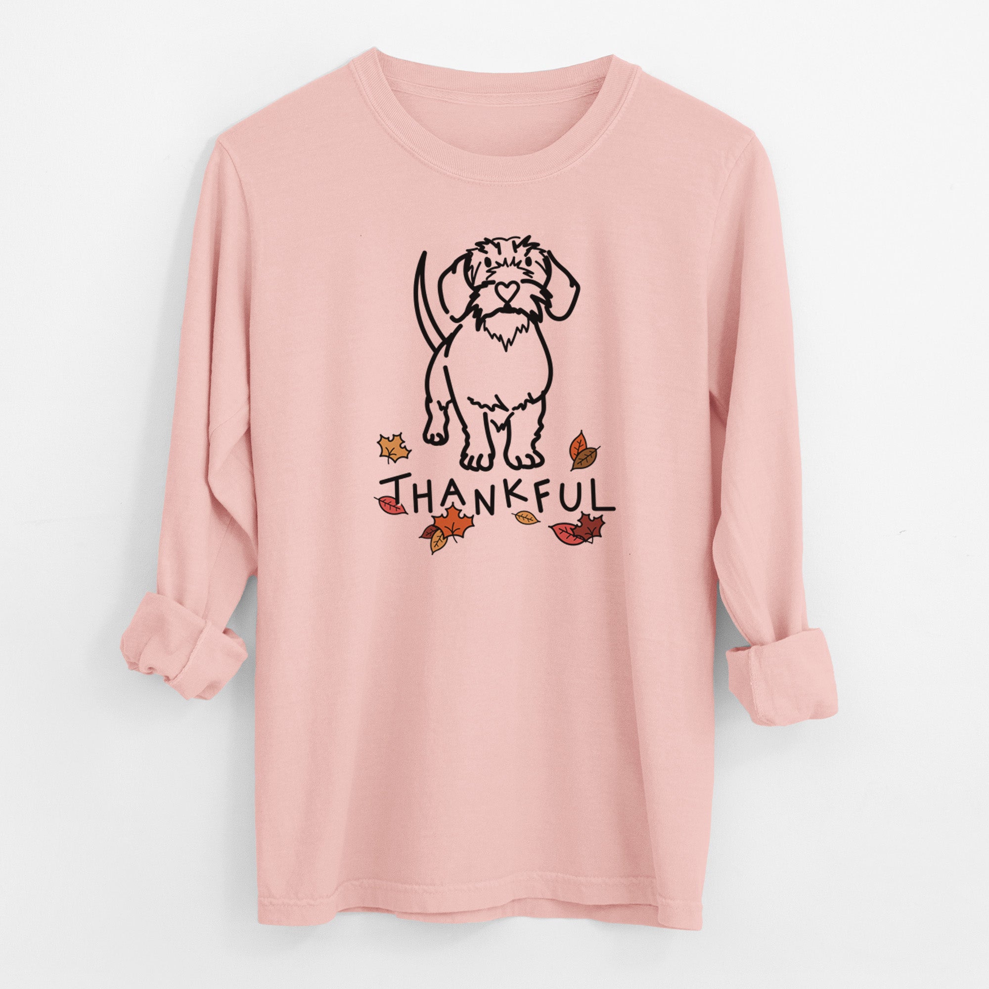 Thankful Wire Dachshund - Henry - Men's Heavyweight 100% Cotton Long Sleeve