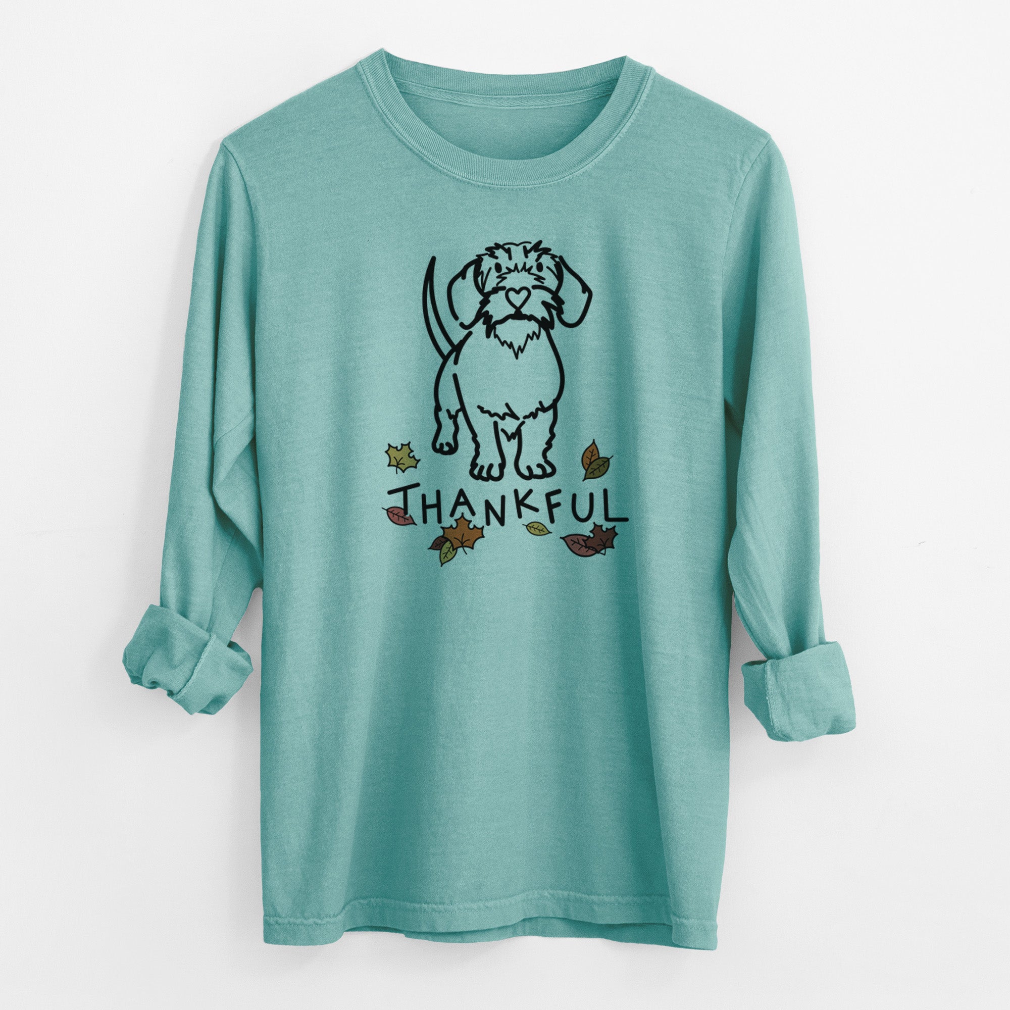 Thankful Wire Dachshund - Henry - Men's Heavyweight 100% Cotton Long Sleeve