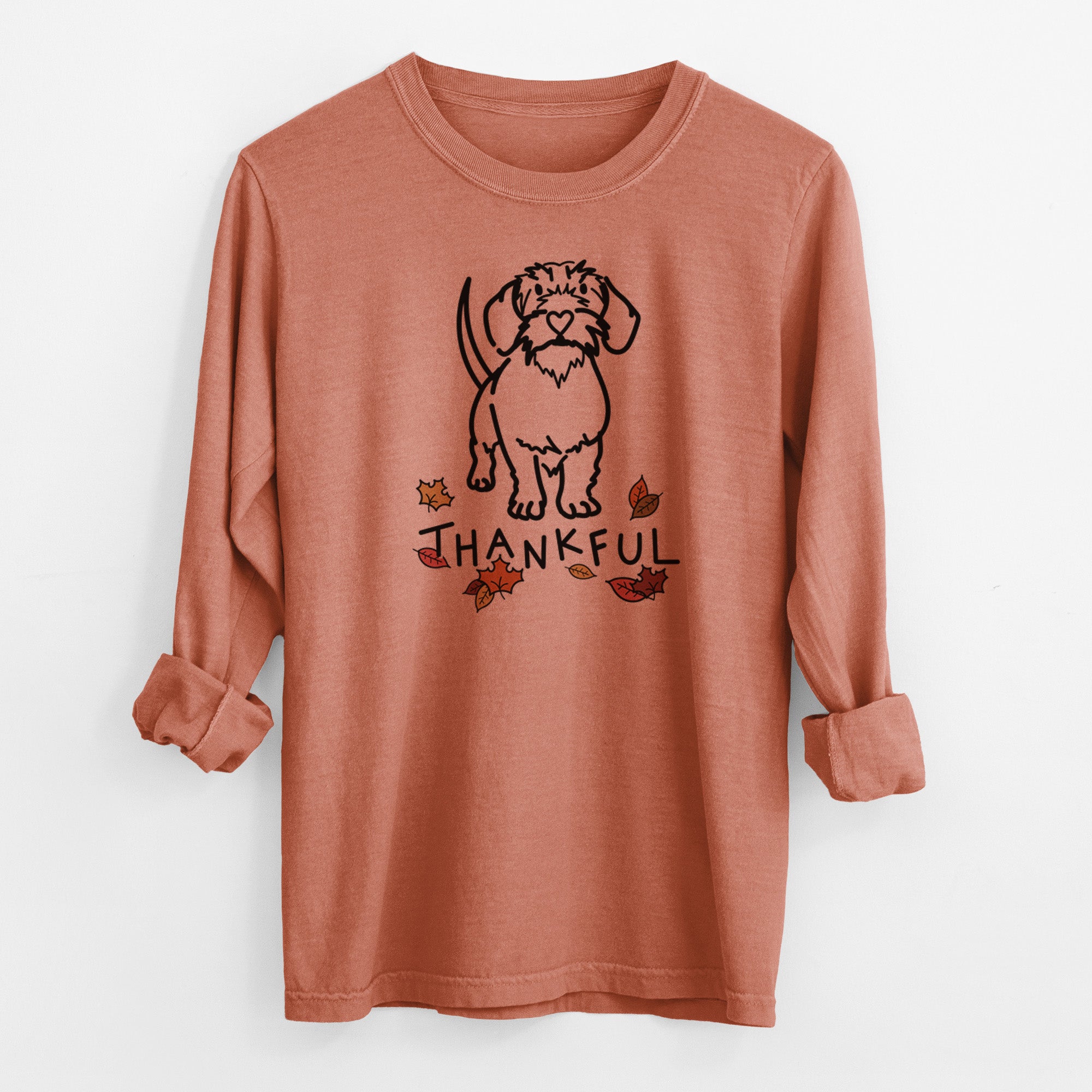 Thankful Wire Dachshund - Henry - Men's Heavyweight 100% Cotton Long Sleeve