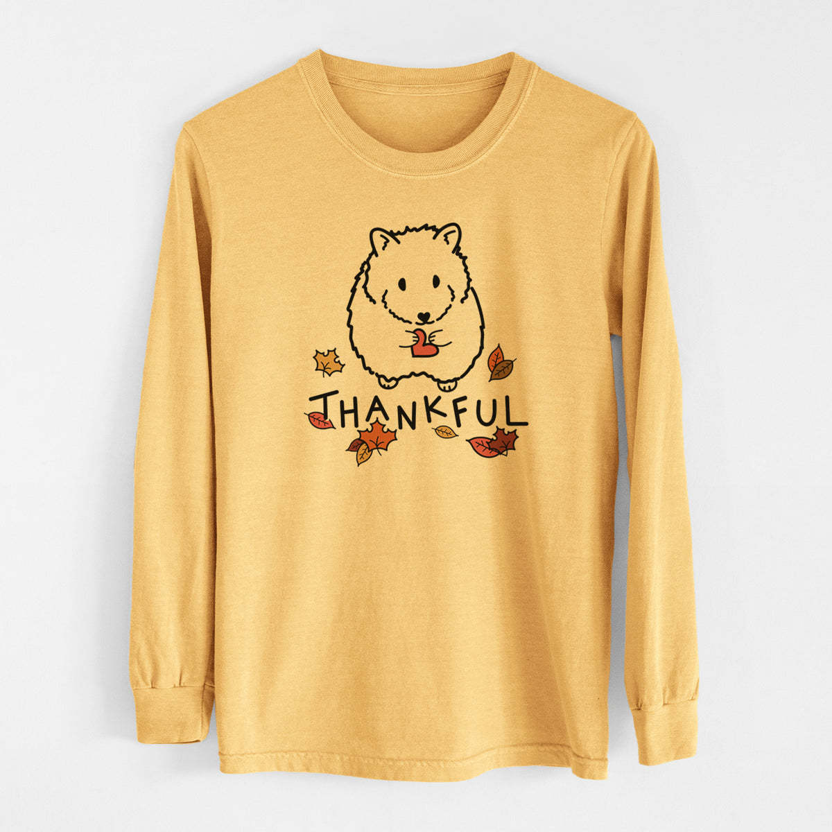 Thankful Hamster - Hilga - Men&#39;s Heavyweight 100% Cotton Long Sleeve