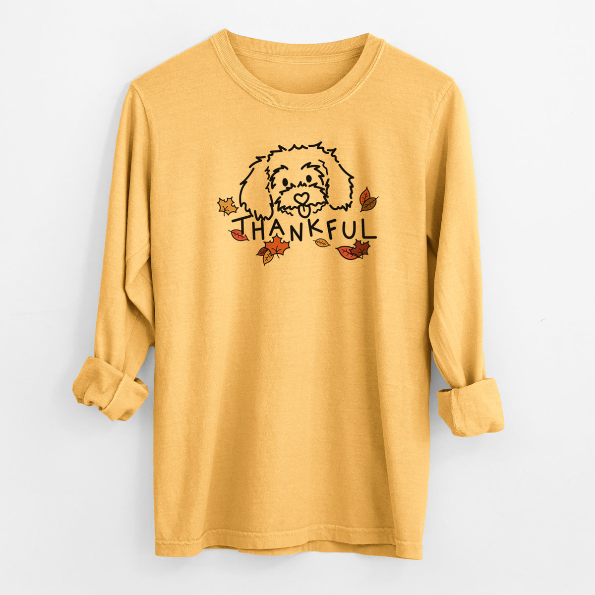 Thankful Maltipoo - Holly - Men's Heavyweight 100% Cotton Long Sleeve