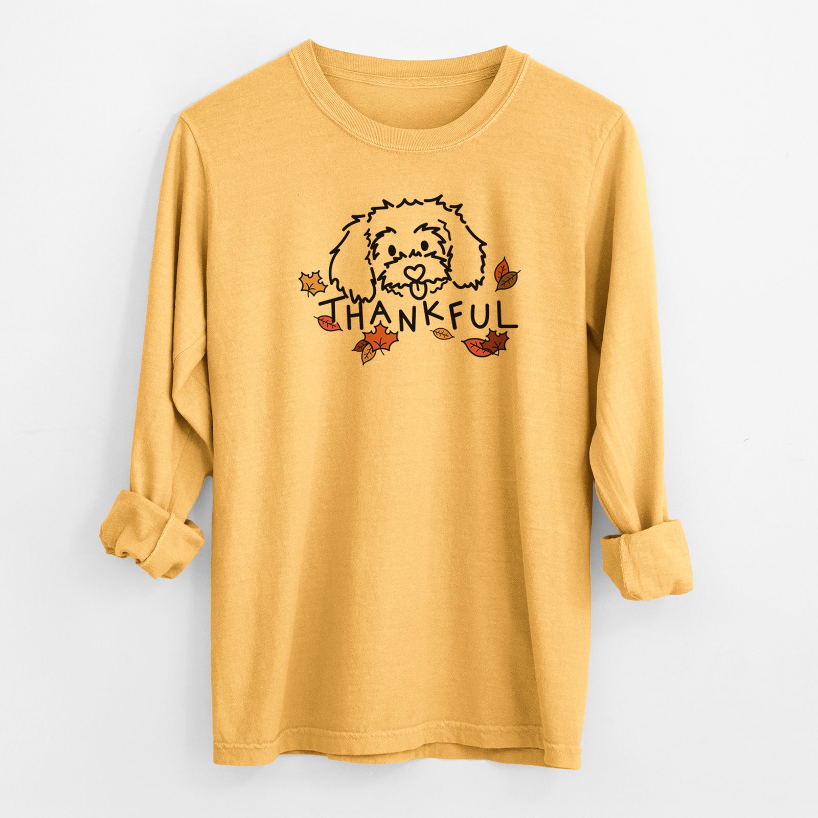 Thankful Maltipoo - Holly - Men's Heavyweight 100% Cotton Long Sleeve
