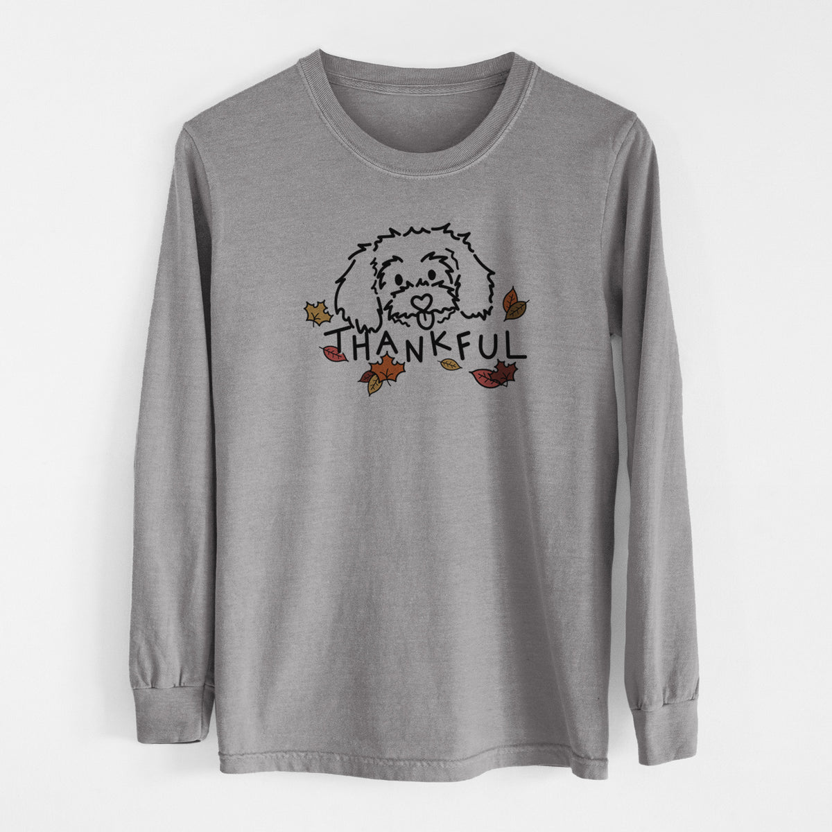 Thankful Maltipoo - Holly - Men's Heavyweight 100% Cotton Long Sleeve