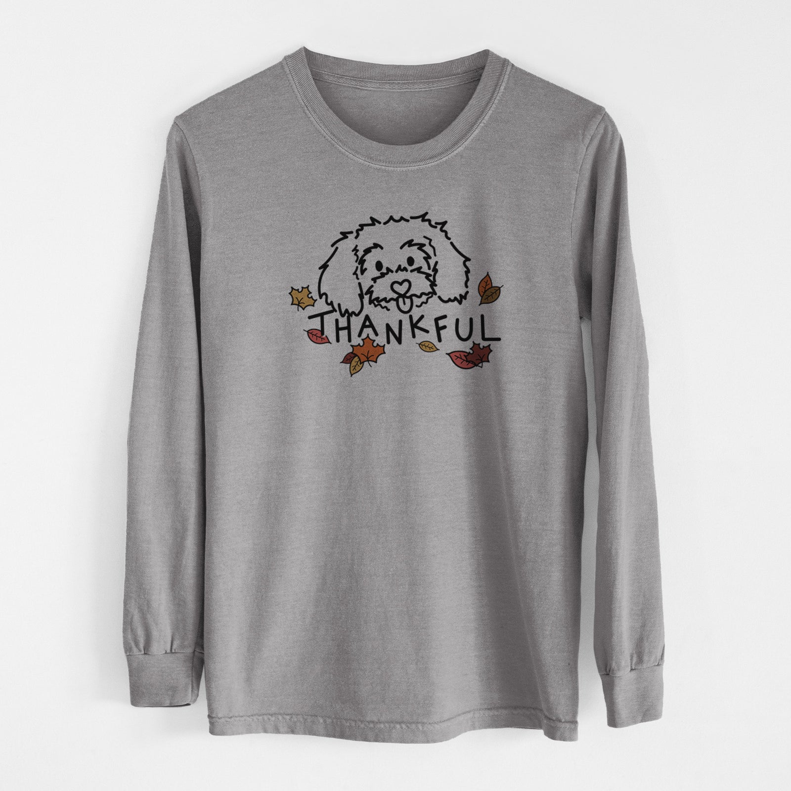 Thankful Maltipoo - Holly - Men's Heavyweight 100% Cotton Long Sleeve